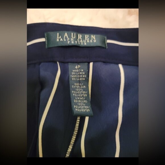 Ralph Lauren Navy and White Wide-Leg Pants - Picture 3 of 3